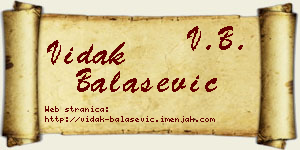 Vidak Balašević vizit kartica